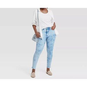 Universal Thread High Rise Skinny Jeans Ankle SIZE 16 Stretch Bleached Light Med